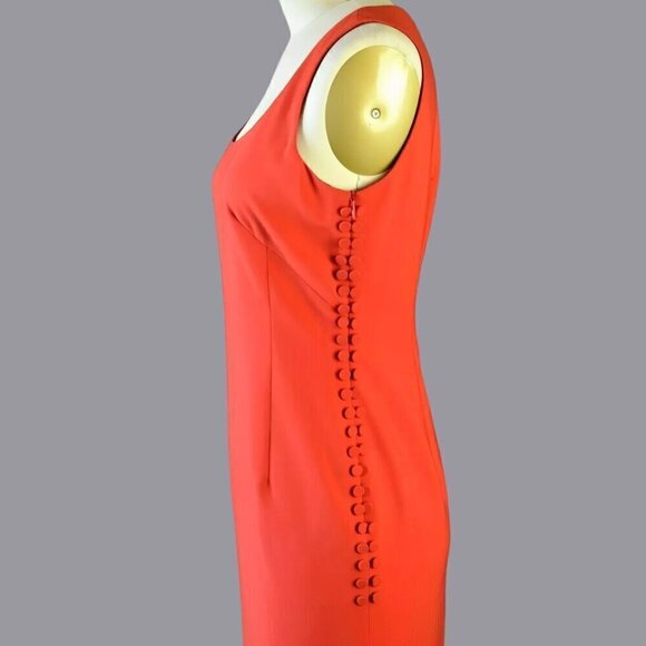 CARLISLE VINTAGE RED WOOL SHEATH DRESS - Picture 3 of 6